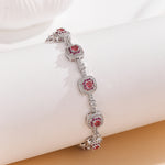 Load image into Gallery viewer, Delicate Gemstone Halo Chain Bracelet
