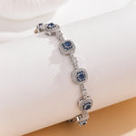 Load image into Gallery viewer, Delicate Gemstone Halo Chain Bracelet
