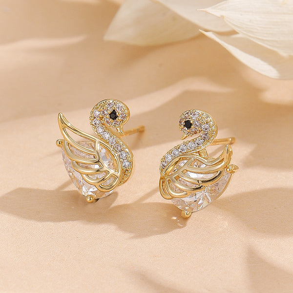 Marquise Swan & Classic Gemstone Studs