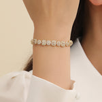 Load image into Gallery viewer, Delicate Gemstone Halo Chain Bracelet
