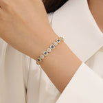 Load image into Gallery viewer, Delicate Gemstone Halo Chain Bracelet
