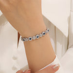 Load image into Gallery viewer, Delicate Gemstone Halo Chain Bracelet
