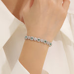 Load image into Gallery viewer, Delicate Gemstone Halo Chain Bracelet
