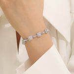 Load image into Gallery viewer, Delicate Gemstone Halo Chain Bracelet
