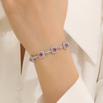 Load image into Gallery viewer, Delicate Gemstone Halo Chain Bracelet
