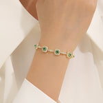 Load image into Gallery viewer, Delicate Gemstone Halo Chain Bracelet
