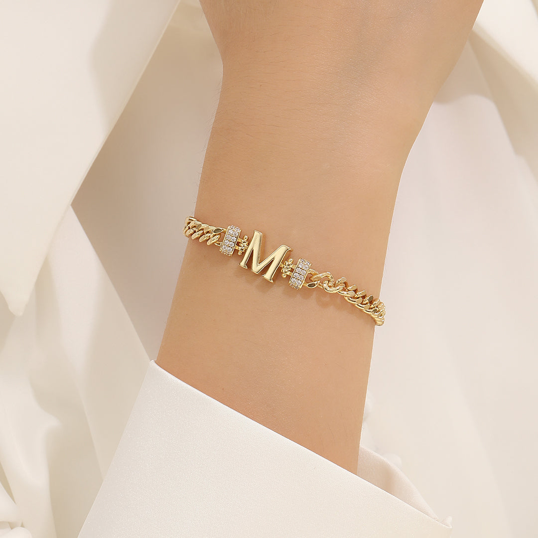 Glimmering M Centerpiece Bracelet