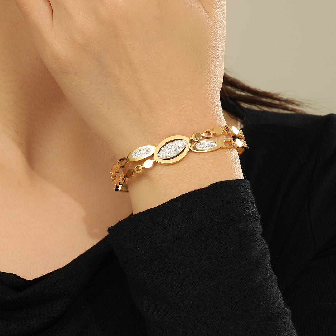 Gilded Oval Splendor Bangle - Reet Pehal