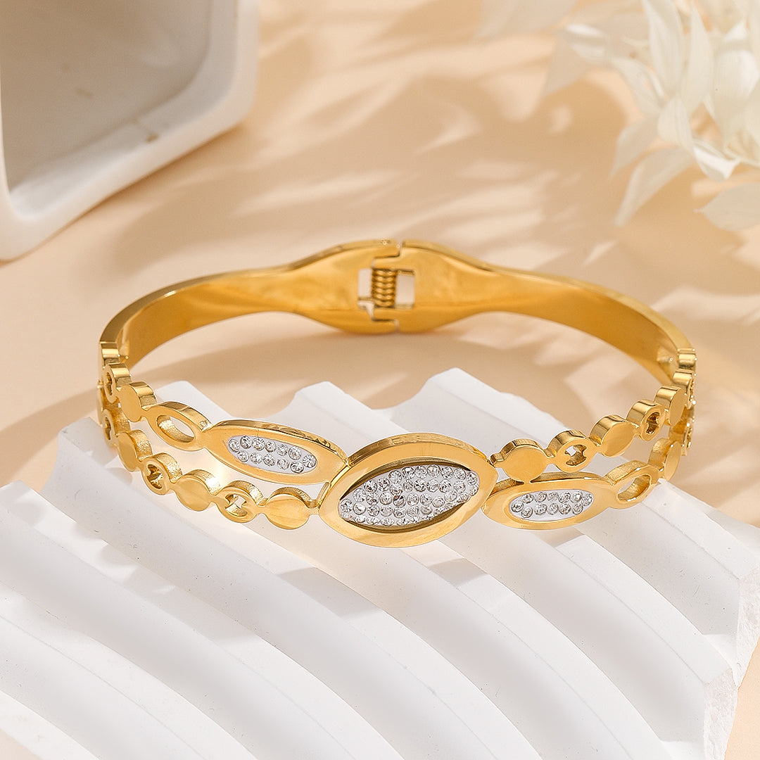 Gilded Oval Splendor Bangle - Reet Pehal