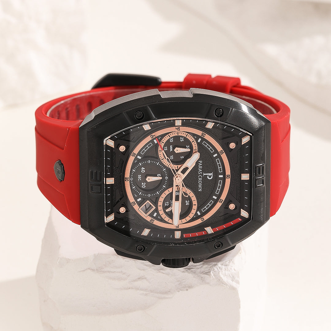 PARAS CROWN Red Racer Wristwatch - Reet Pehal