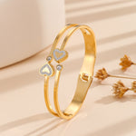 Load image into Gallery viewer, Hearts of Sparkle Gold Bangle - Reet Pehal
