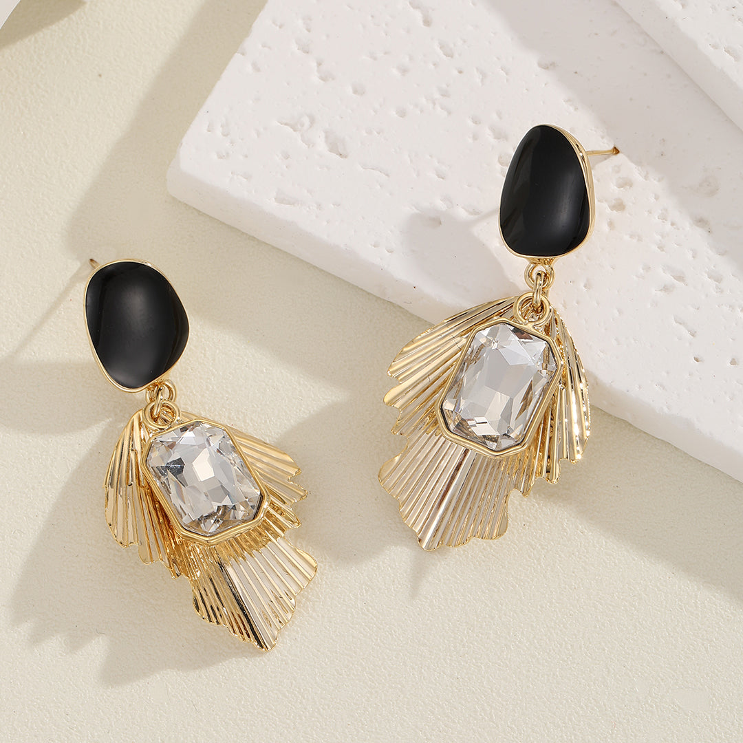 Subtle Golden Noir Fringe Earrings - Reet Pehal