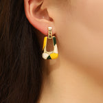 Load image into Gallery viewer, Contemporary Mellow Yellow Earrings - Reet Pehal
