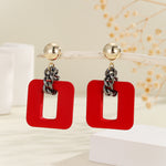 Load image into Gallery viewer, Stylish Red Cutout Earrings - Reet Pehal
