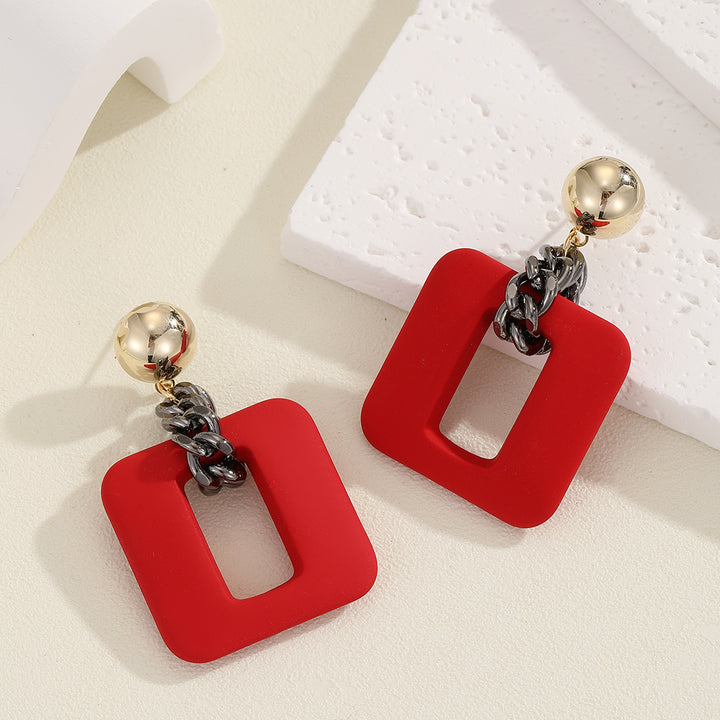 Stylish Red Cutout Earrings - Reet Pehal