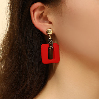 Stylish Red Cutout Earrings