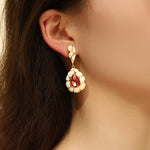 Load image into Gallery viewer, Gorgeous Crimson Crest Earrings - Reet Pehal
