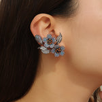 Load image into Gallery viewer, Enchanting Blossom Brilliance Silver Earrings - Reet Pehal
