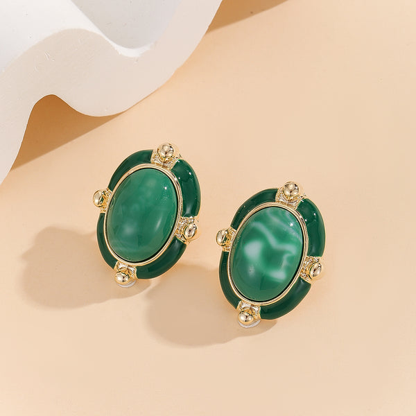 Imperial Emerald Crest Studs - Reet Pehal