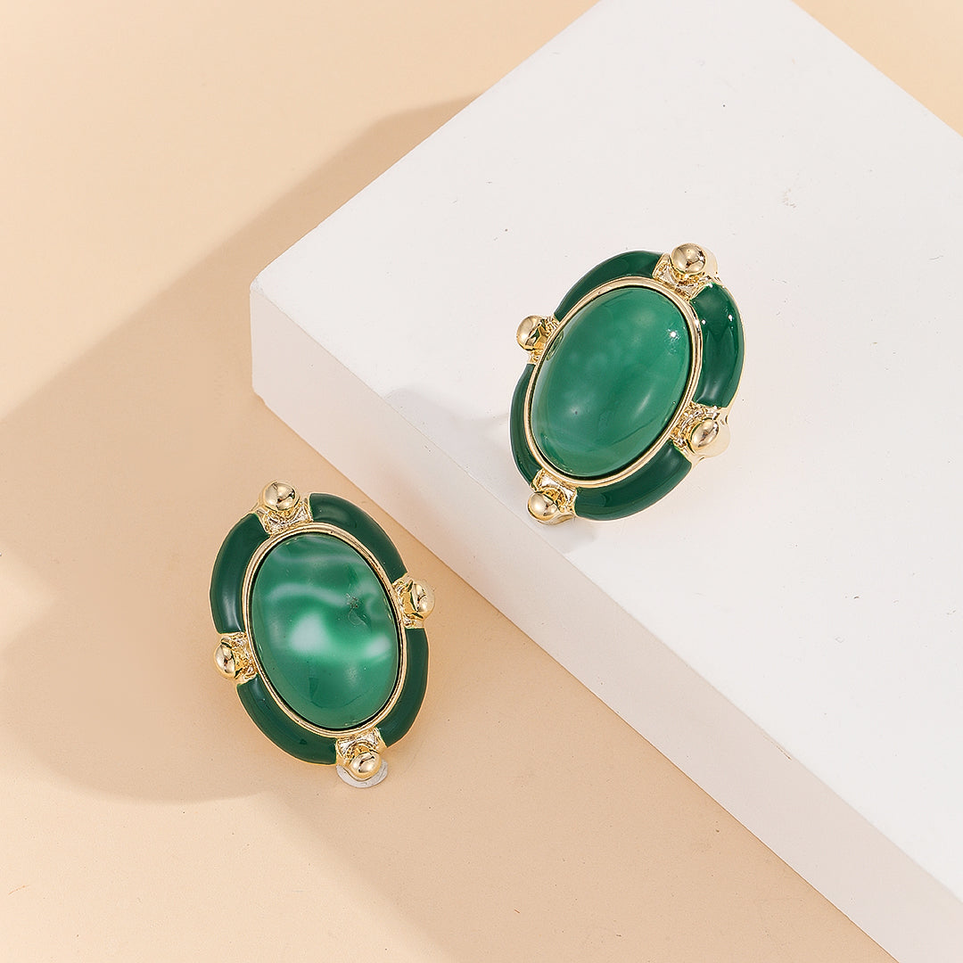 Imperial Emerald Crest Studs - Reet Pehal