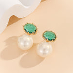 Load image into Gallery viewer, Radiant Green Sunrise Sparkle Earrings - Reet Pehal
