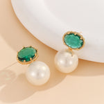 Load image into Gallery viewer, Radiant Green Sunrise Sparkle Earrings - Reet Pehal
