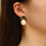 Load image into Gallery viewer, Radiant Green Sunrise Sparkle Earrings - Reet Pehal
