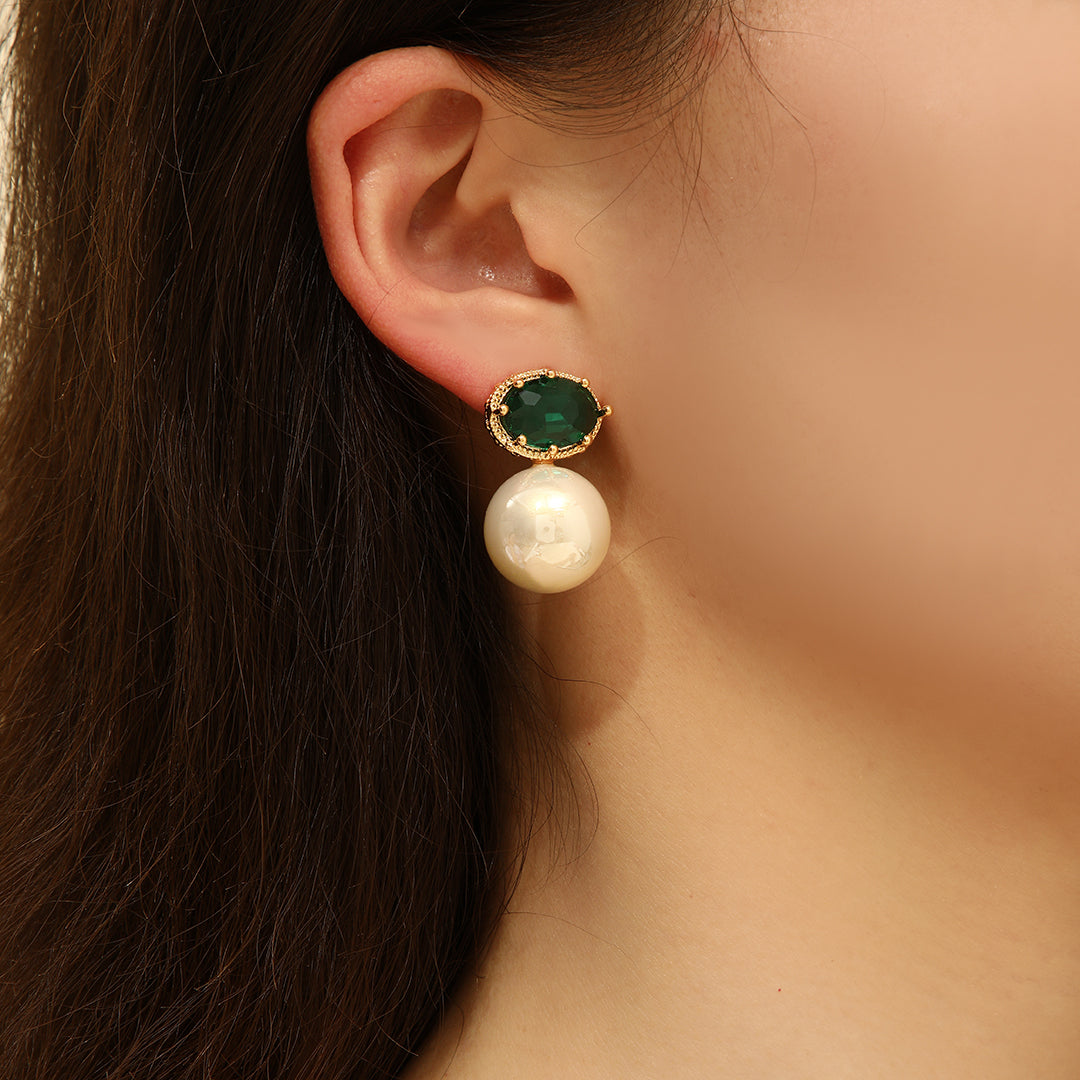 Radiant Green Sunrise Sparkle Earrings - Reet Pehal