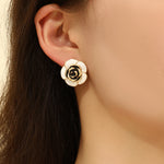 Load image into Gallery viewer, Alluring White Rose Studs - Reet Pehal
