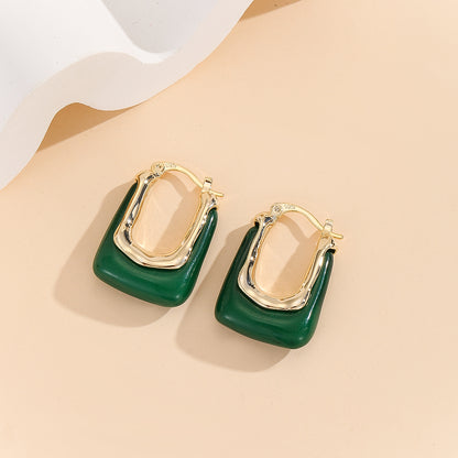 Emerald Elegance Hoops