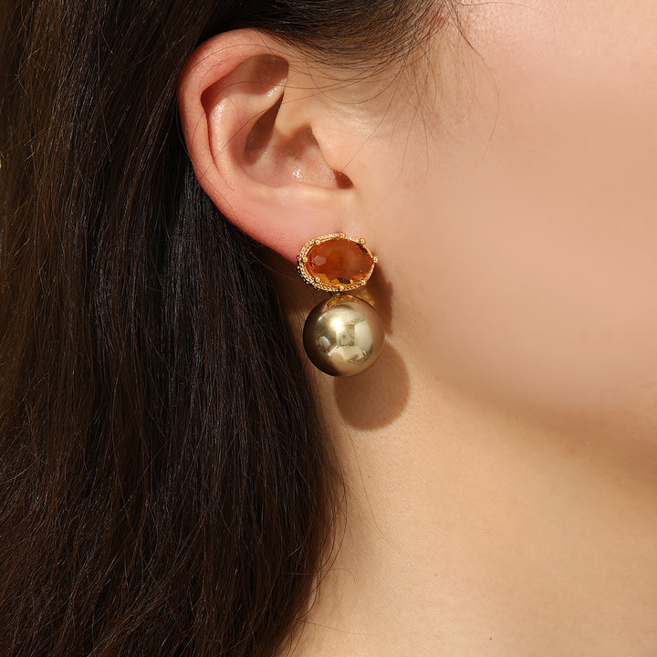 Radiant Gold Sunrise Sparkle Earrings - Reet Pehal