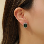 Load image into Gallery viewer, Radiant Green Regalia Elegance Earrings - Reet Pehal
