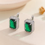 Load image into Gallery viewer, Radiant Green Regalia Elegance Earrings - Reet Pehal
