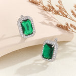 Load image into Gallery viewer, Radiant Green Regalia Elegance Earrings - Reet Pehal
