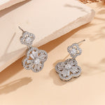 Load image into Gallery viewer, Festive Gem Diamond Clover Earrings - Reet Pehal
