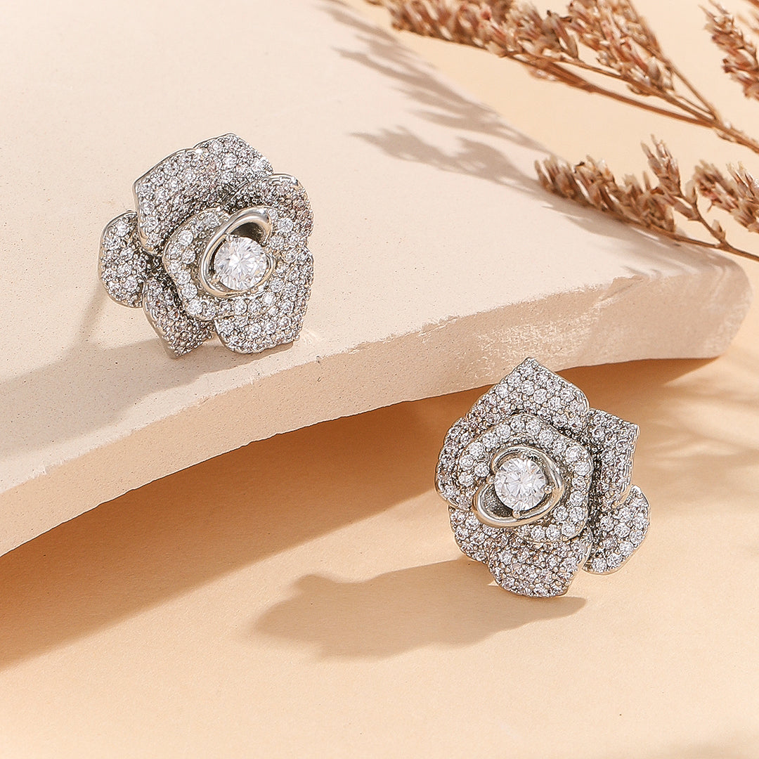 Twinkling Flower Silver Earrings - Reet Pehal