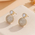 Load image into Gallery viewer, Sparkling Ball Cascade Gold Earrings - Reet Pehal
