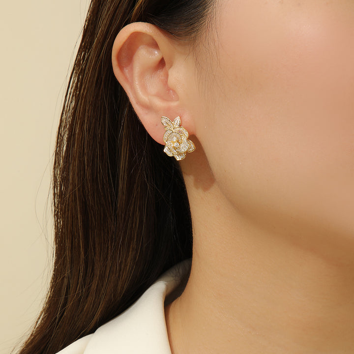 Leafy Radiance Gold Earrings - Reet Pehal