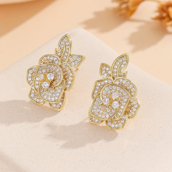 Leafy Radiance Gold Earrings - Reet Pehal