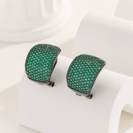 Curved Green Gemstone Delight earrings