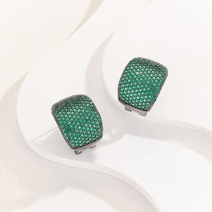 Curved Green Gemstone Delight earrings