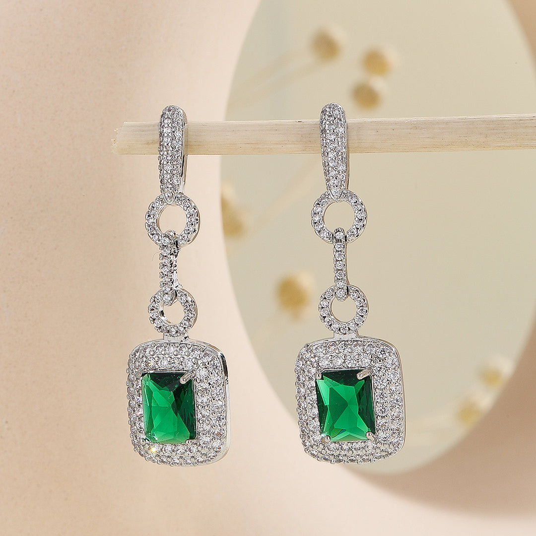 Emerald Elegance Drop Earrings - Reet Pehal