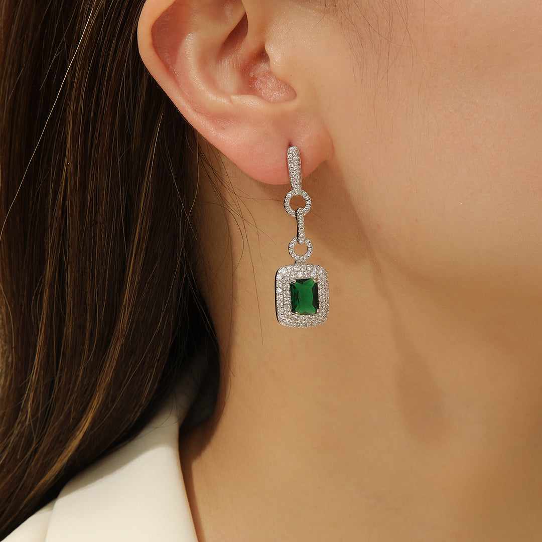 Emerald Elegance Drop Earrings - Reet Pehal