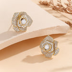 Load image into Gallery viewer, Twinkling Flower Gold Earrings - Reet Pehal
