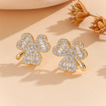 Load image into Gallery viewer, Enchanted Clover Bloom Gold Earrings - Reet Pehal
