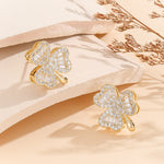 Load image into Gallery viewer, Enchanted Clover Bloom Gold Earrings - Reet Pehal
