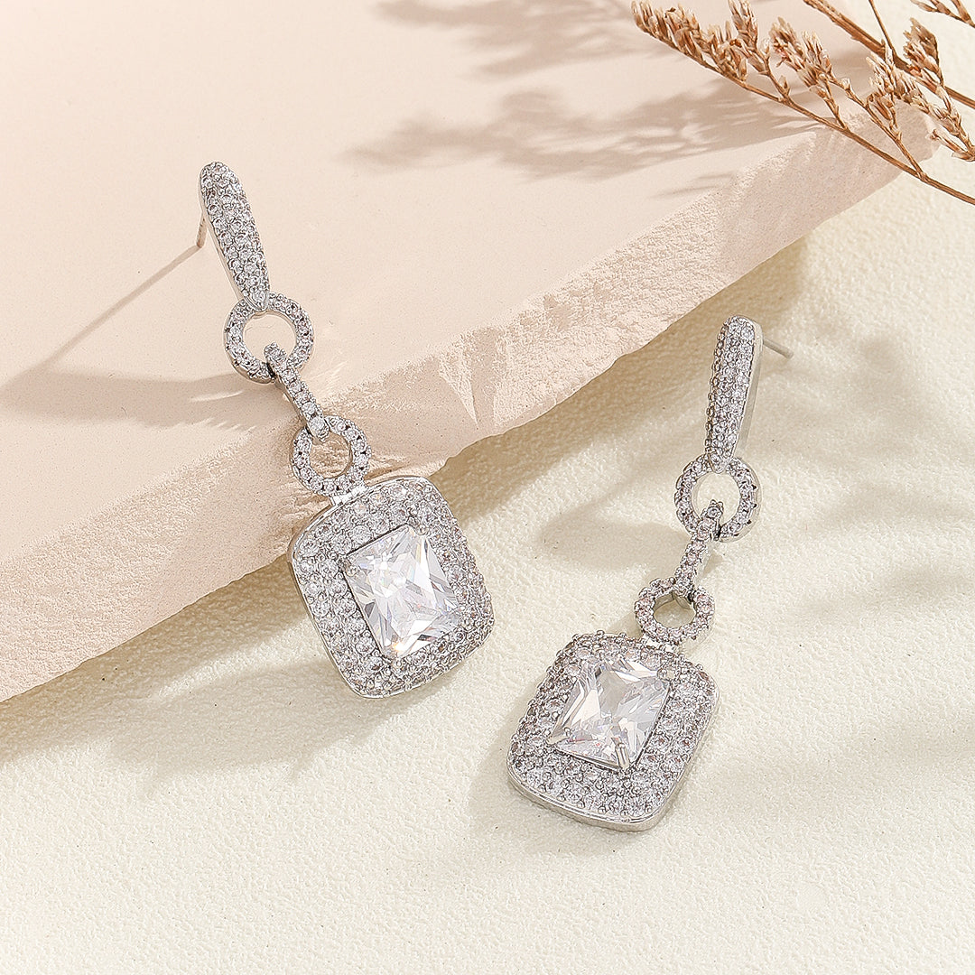 Diamond Elegance Drop Earrings - Reet Pehal