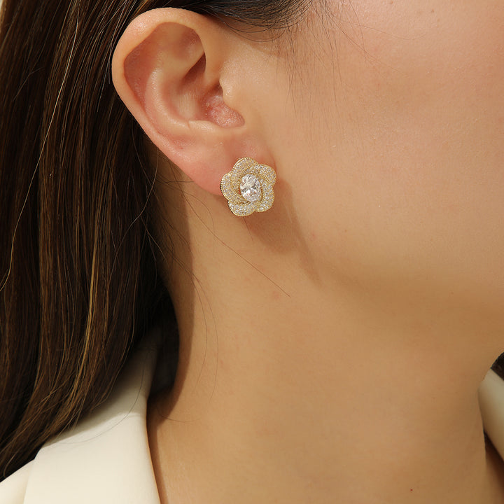 Blossom Elegance Gold Earrings - Reet Pehal