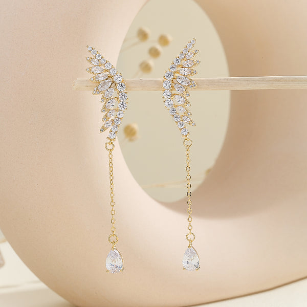 Gold Aurora Wing-drop Earrings - Reet Pehal