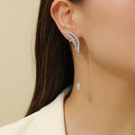 Load image into Gallery viewer, Diamond Aurora Wing-drop Earrings - Reet Pehal
